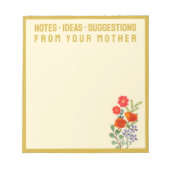 Notizen von Ihrer Mutter mit Wildblumen in Goldrah Notizblock (Vorderseite)