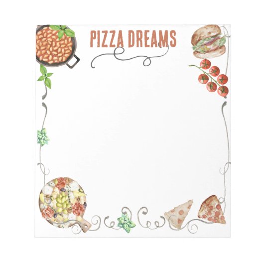 Notizen zu Pizza-Träumen Notizblock (Vorderseite)