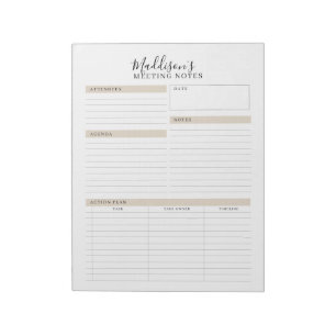 Notizen zum Memo-Planner Notepad Notizblock