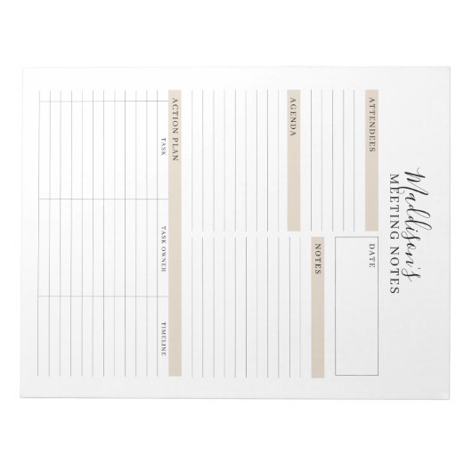 Notizen zum Memo-Planner Notepad Notizblock (Vorderseite)