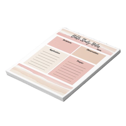 Notizen zur Blush Tones Bible Study Notizblock (Rotiert)