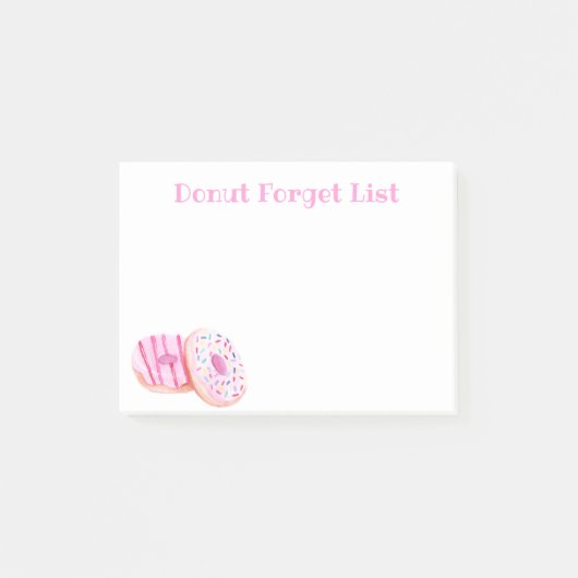 Notizen zur Liste von Donut-Vergessen (Vorderseite)