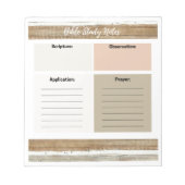 Notizen zur rustikalen neutralen Bibelstudie Notizblock (Vorderseite)