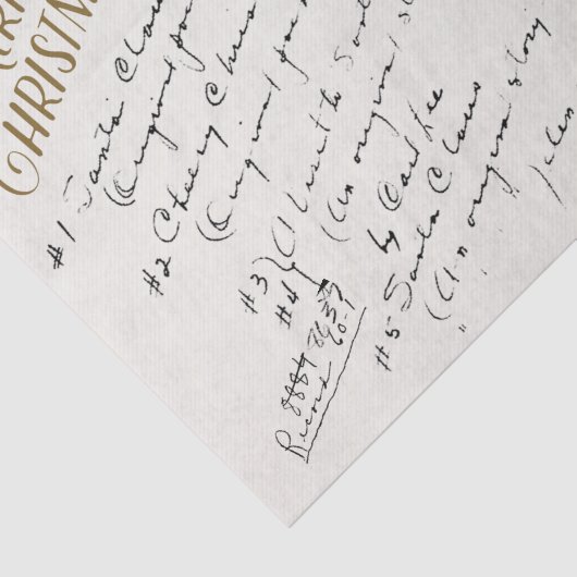 Notizen zur Weihnachtsmusik im Junk Journal Seidenpapier (Ausschnitt)