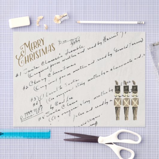 Notizen zur Weihnachtsmusik im Junk Journal Seidenpapier (Handwerk)