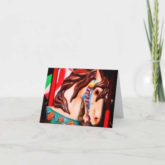 Notizkarte für das ruhende Ruderpferd Dankeskarte (Vorderseite)