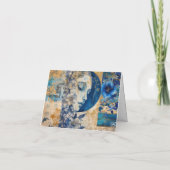 Notizkarte für Indigoblau Abstrakte Kunstsammlunge Feiertagskarte (Rückseite)