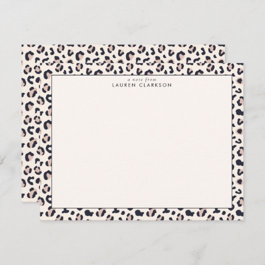 Notizkarte für Leopard-Druckspeicher Einladung (Vorne/Hinten)