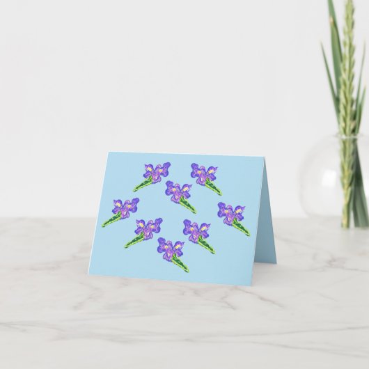 Notizkarte : Iris Blumen (Vorderseite)
