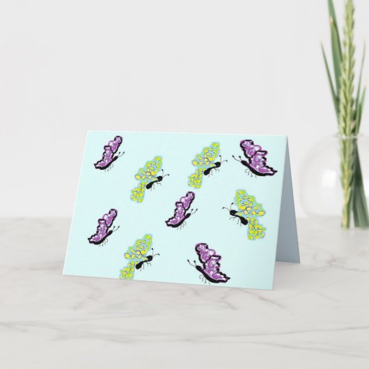 Notizkarte Leere in Schmetterlingen Karte (Vorderseite)