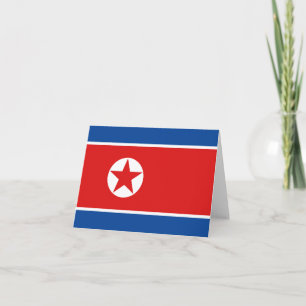Notizkarte mit nordkoreanischer Flagge Karte