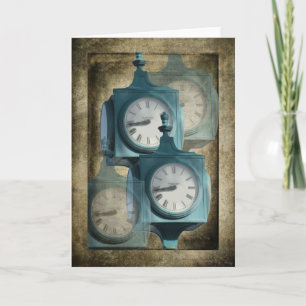 Notizkarte mit Vintage-Uhren Karte