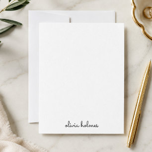 Notizkarte   Personalisierte minimalistische Namen Mitteilungskarte