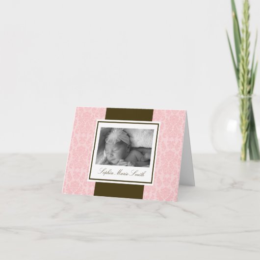 Notizkarte Rosa und Braun Karte (Vorderseite)