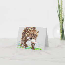 Notizkarte unbedruckt innen / Grizzlybär Karte