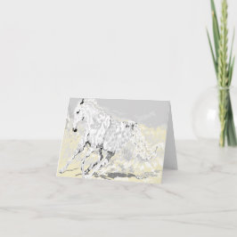 Notizkarte Weißer Stallion in Bewegung Karte