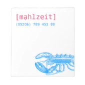 Notizkarten für Restaurants Notizblock (Vorderseite)