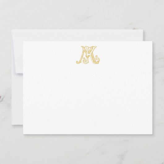 Notizkarten KM-Monogramm oder MK-Monogramm Mitteilungskarte (Vorderseite)