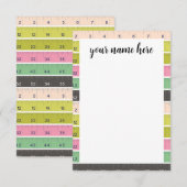 Notizkarten mit personalisiertem Nähband Dankeskarte (Vorne/Hinten)