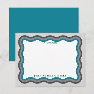Notizkarten Persönliches Schreibpapier Aqua für Mä Mitteilungskarte