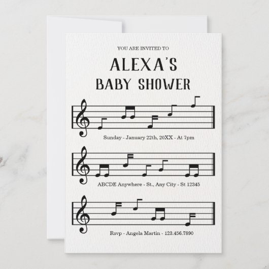 Notizzettel Babydusche Einladung (Vorderseite)