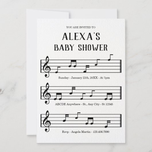 Notizzettel Babydusche Einladung (Vorderseite)