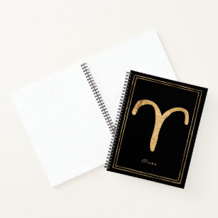 Notizzettel mit goldstilisierten Aries Notizblock