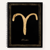 Notizzettel mit goldstilisierten Aries Notizblock (Vorderseite)