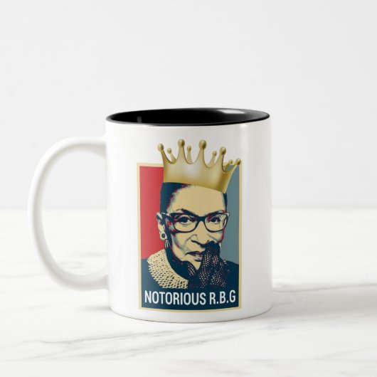 Notoring Rbg, Liberal Ruth Bader, Funny Ginsburg Zweifarbige Tasse (Links)
