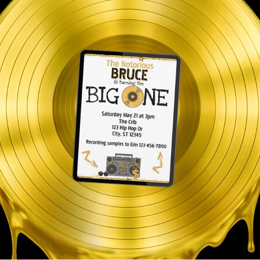 Notorious Big One Hip Hop 1st Birthday Einladung