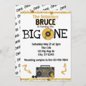 Notorious Big One Hip Hop 1st Birthday Einladung (Vorne/Hinten)