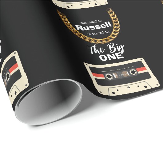 Notorious One 1st Birthday Black  Geschenkpapier (Rolleneckpunkt)