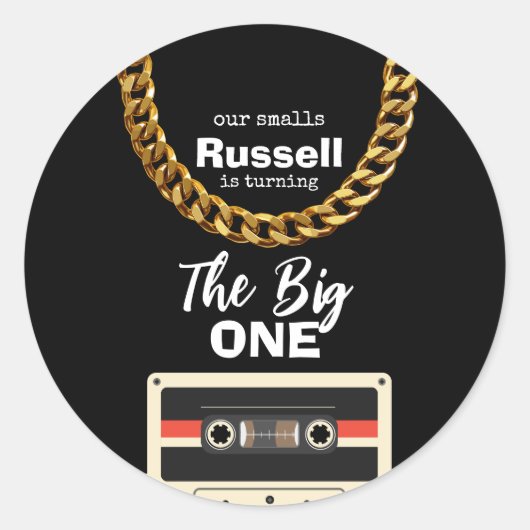 Notorious One 1st Birthday Runder Aufkleber (Vorderseite)