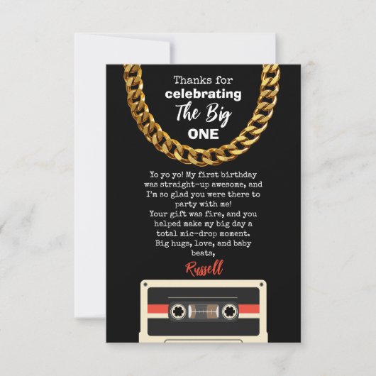 Notorious One 1st Birthday Thank You card Dankeskarte (Vorderseite)