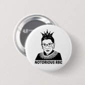 Notorious RBG BLACK - Ruth Bader Ginsburg Button (Vorne & Hinten)