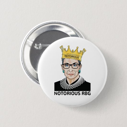 Notorious RBG BLACK - Ruth Bader Ginsburg Button (Vorne & Hinten)