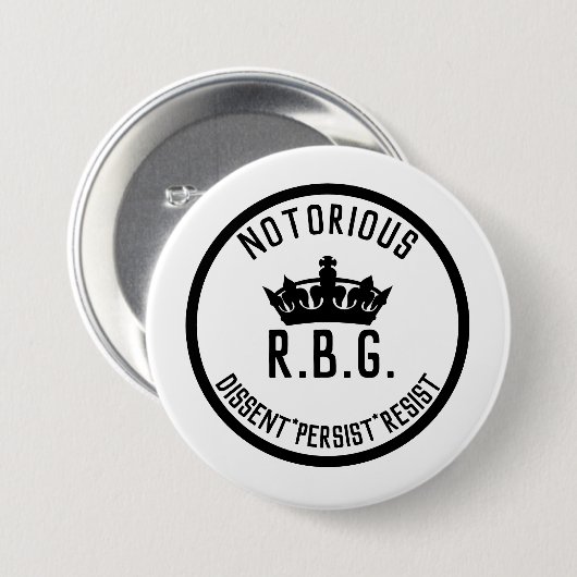 Notorious RBG Dissent Persist Resist Button (Vorne & Hinten)