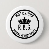 Notorious RBG Dissent Persist Resist Button (Vorderseite)