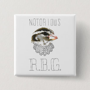 Notorious RBG (Grosbeak mit Rose) Button
