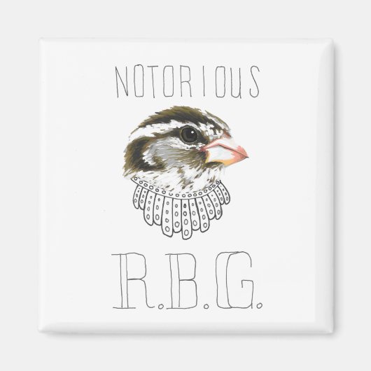 Notorious RBG (Grosbeak mit Rose) Magnet (Vorne)