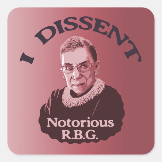Notorious RBG -p Quadratischer Aufkleber (Vorderseite)