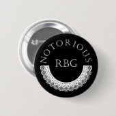 Notorious RBG Ruth Bader Ginsburg Lace Collar Button (Vorne & Hinten)
