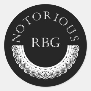 Notorious RBG Ruth Bader Ginsburg Lace Collar Runder Aufkleber