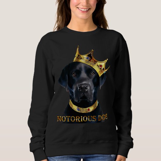 Notorischer Hund schwarz Labrador Retriever Sweatshirt (Vorderseite)