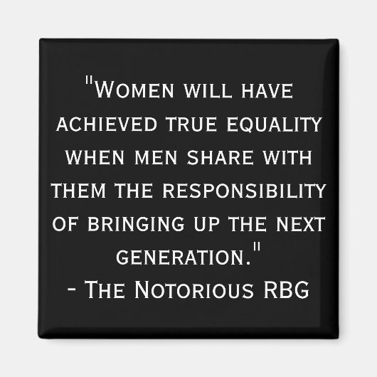 Notorisches RBG Black and White Quote Magnet (Vorne)