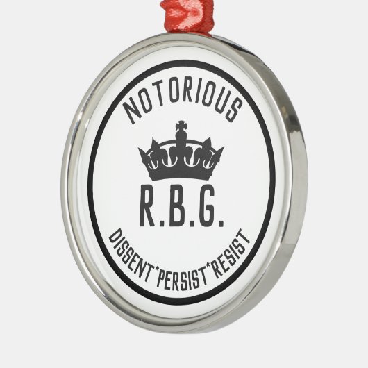 Notorisches RBG-Dissent Persist-Residenz Ornament Aus Metall (Links)