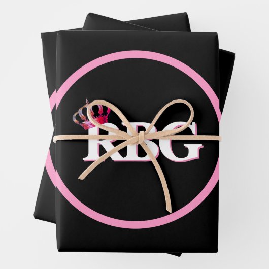 Notorisches Rosa Schwarz Geschenkpapier Set (Beispiel)