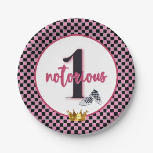 Notorous One  PINK 90s Hip Hop 1. Geburtstag Pappteller