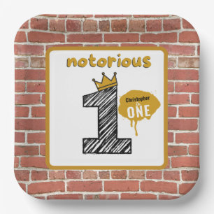 Notorous One Retro 90's Hip Hop 1. Geburtstag Pappteller
