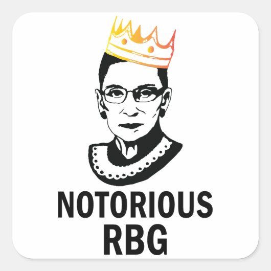 Notorous RBG (GOLD) - Ruth Bader Ginsburg Quadratischer Aufkleber (Vorderseite)